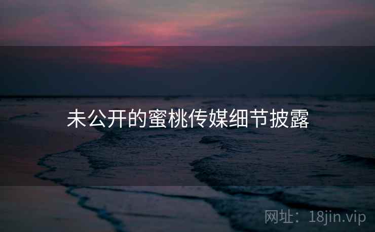 未公开的蜜桃传媒细节披露