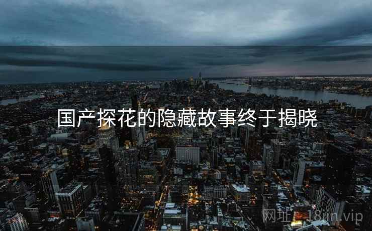 国产探花的隐藏故事终于揭晓